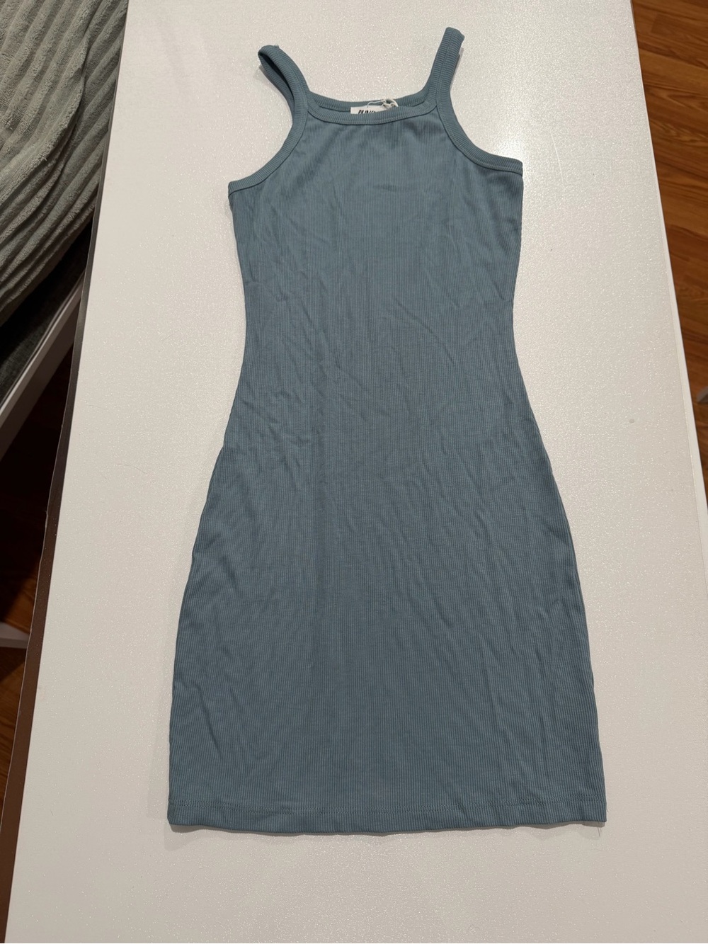 Princess Polly Ribbed Tank Mini Dress - Slate Blue